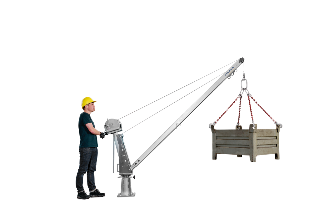 SD900EV - Zinc Plated Swivel Hoisting Davit Crane with TL1500 EV Winch