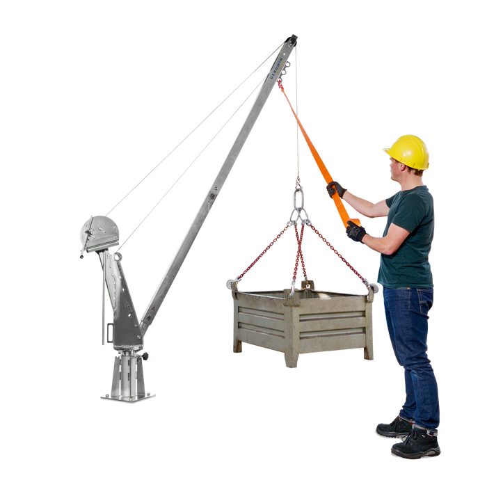 SD900EV - Zinc Plated Swivel Hoisting Davit Crane with TL1500 EV Winch