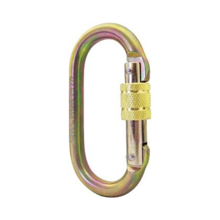 ISC Oval Screwgate Steel Karabiner - 25kN - Gate 17mm - Zinc Finish