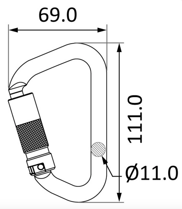 Aluminium Keylock Quarter Turn Locking Karabiner