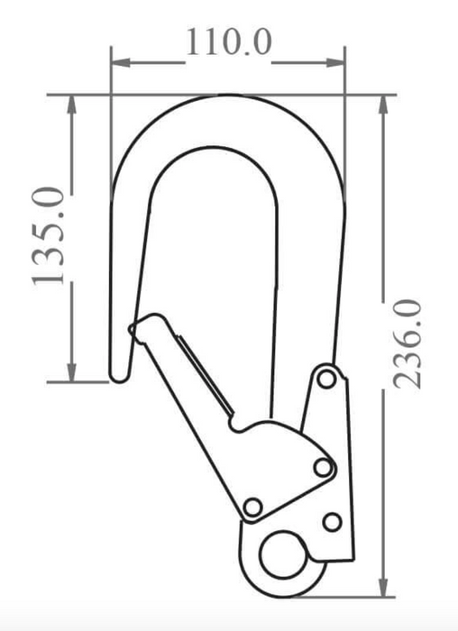 Aluminium Rebar Hook - 60mm Gate Opening