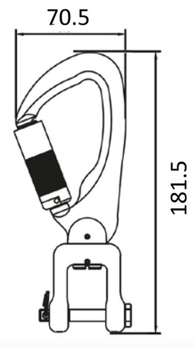 Aluminium Quarter Turn Clevis Swivel Hook